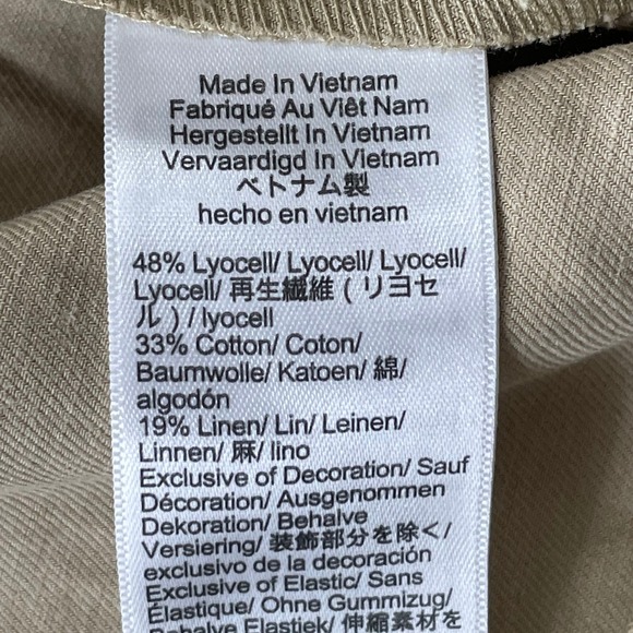 Madewell Petite Seamed Squareneck Midi Dress Khaki Tan 2P Corset Linen Blend NWT - Picture 9 of 11